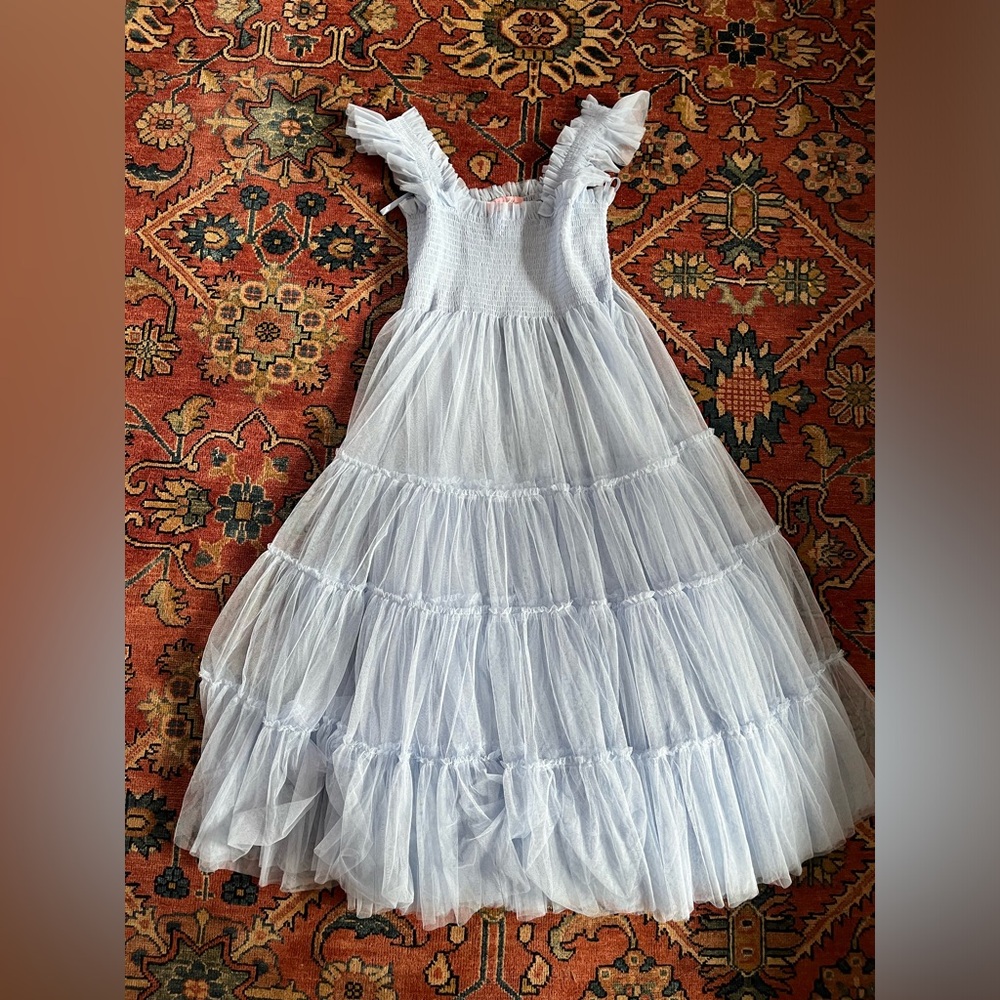 Hill House Light Blue Ruffle Dress